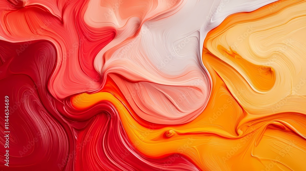 Poster the image contains an abstract painting or digital artwork featuring swirling, flowing patterns in s