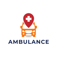 Ambulance logo, icon symbol. First aid response logo sign. Isolated on white background.