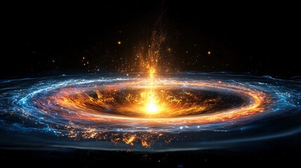 Cosmic Firestorm  Energy Vortex in Space