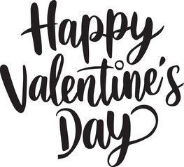  happy valentines day lettering banner poster template vector concept  on white background