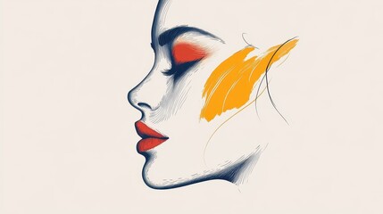 Minimalist illustration of a human face capturing distinct features and emotions against a white backdrop.