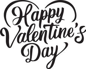  happy valentines day lettering banner poster template vector concept  on white background