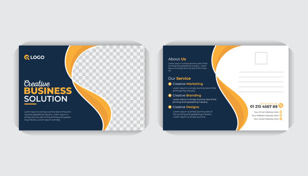 Stylish abstract luxury professional business postcard or EDDM template design, simple idea creative colorful layout 
