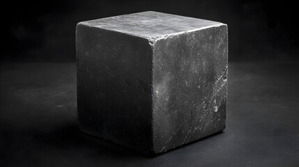 A black cube with a greyish tint