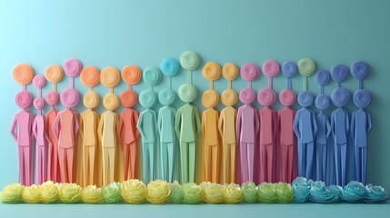 Papercut design of a diverse group of people with speech bubbles advocating consumer rights for World Consumer Rights Day