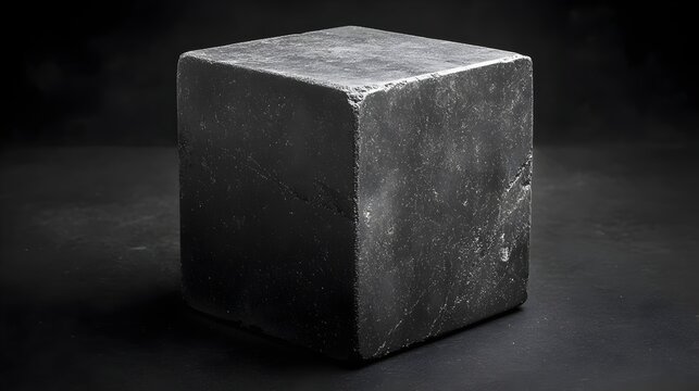 A black cube with a greyish tint
