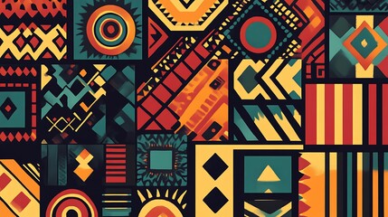 Abstract geometric patchwork pattern. (2)