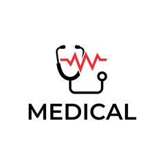 Logo for health care stethoscope. Medical health care logo design.