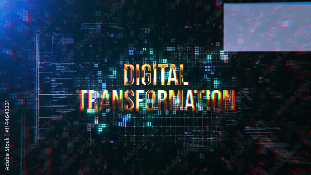 Poster digital transformation gold text abstract digital science hitech technology futuristic 3d cinematic 