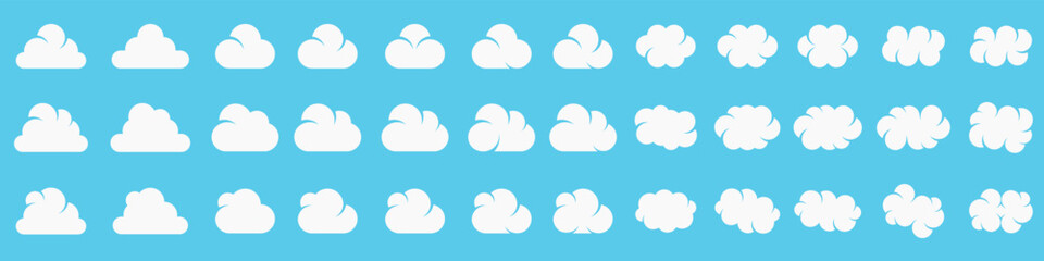 Set of Cloud Icons design vector. in trendy flat style. Cloud symbol for your web site design, logo, app. Vector illustration,