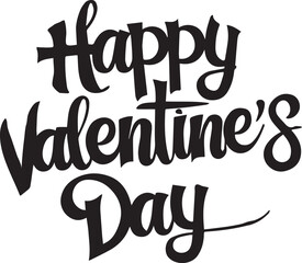  happy valentines day lettering banner poster template vector concept  on white background
