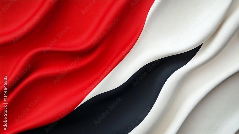 Poster smooth flowing abstract flag composition with vibrant color palette