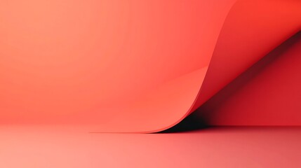 Abstract Flag-Inspired 3D Geometric Shape with Clean Space for Text