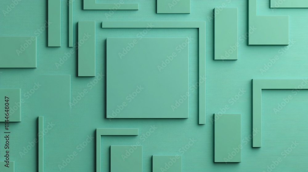 Poster light green geometric abstract pattern with empty copy space