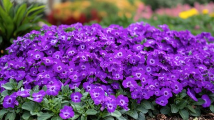 Obraz premium Vibrant Purple Flowers in Bloom at a Beautiful Garden Landscape
