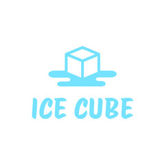 Ice cube logo design template.