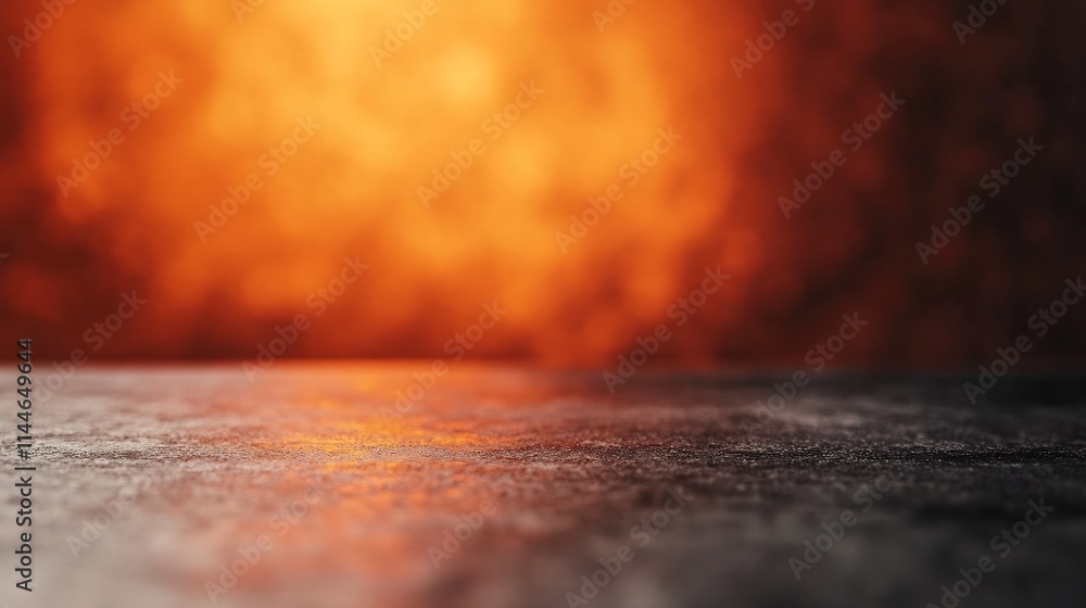 Poster warm-toned bokeh lights fading into ethereal darkness with ample copy space