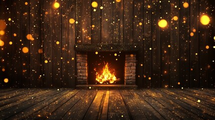 Obraz premium Christmas concept with fireplace
