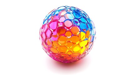 Obraz premium A brightly colored ball with a shiny surface, isolated against a white background for a vibrant visual 