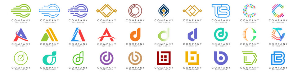 modern alphabet, trendy letters logo design. vector illustration