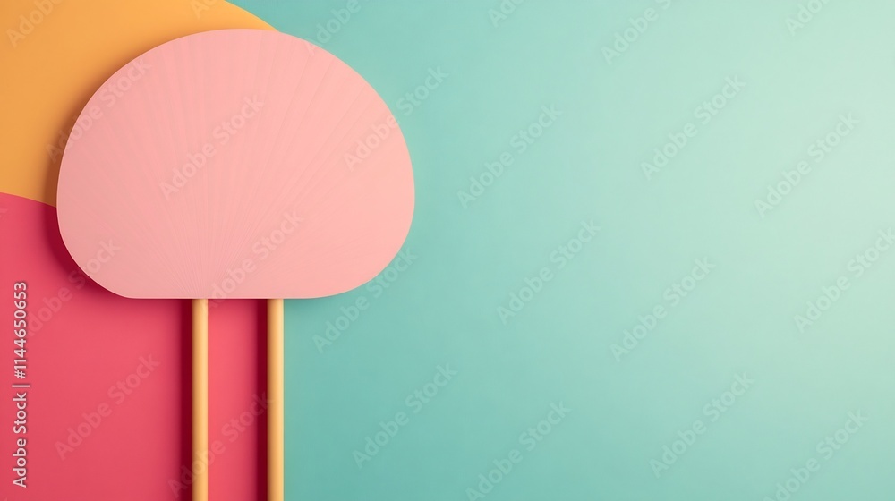 Poster pastel abstract geometric shapes minimal colorful background design for presentation or banner