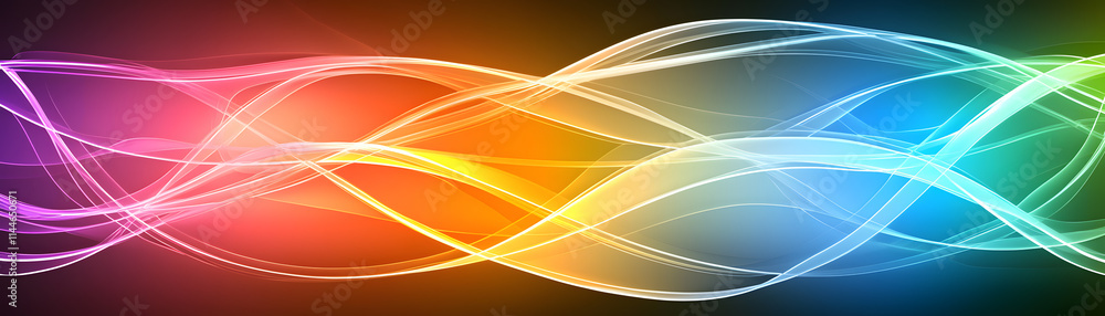Aufkleber dynamic color waves abstract digital art vibrant background artistic environment multi-hued viewpoin
