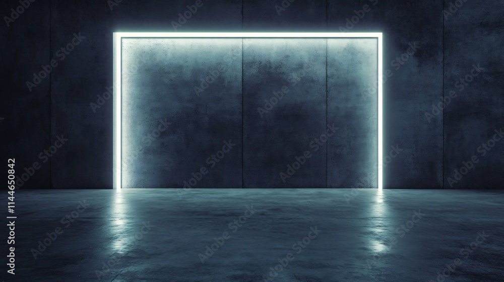 Poster dark concrete texture with luminous streaks,minimal copy space for design