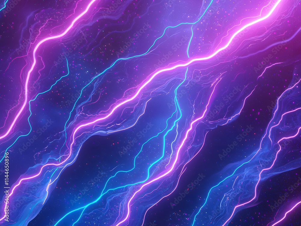 Poster electric storms unleashed vibrant lightning patterns abstract art digital environment dynamic perspe