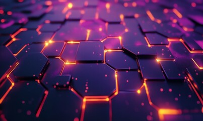 Obraz premium Abstract background with glowing lights hexagon