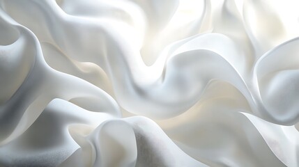 Elegant flowing white fabric close-up photo mockup. AI Generated
