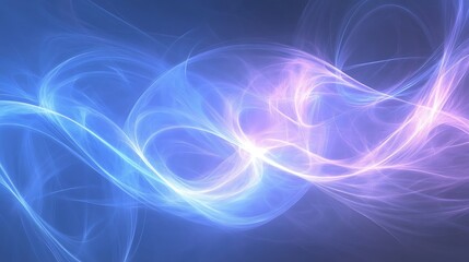 Obraz premium Abstract swirling digital painting softly glowing in blue and purple tones. AI Generated