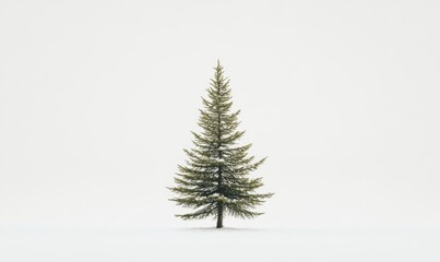 Obraz premium Isolated tiny spruce tree on white backgrund