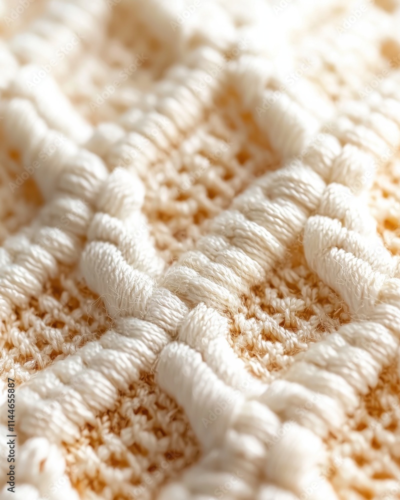 Aufkleber intricate macrame textile texture close-up studio setting warm tones detailed view of craftsmanship