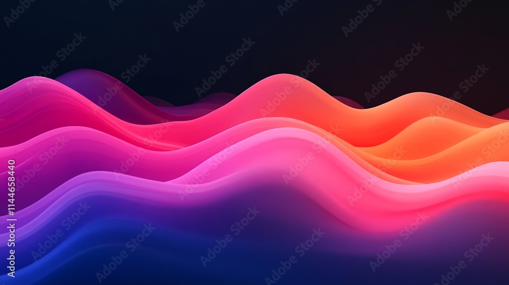 Aufkleber vibrant flowing color waves with dynamic light gradient for creative design backdrops