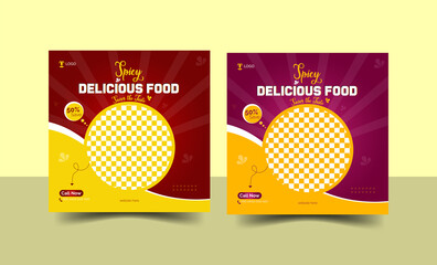 Food social media post  design templet