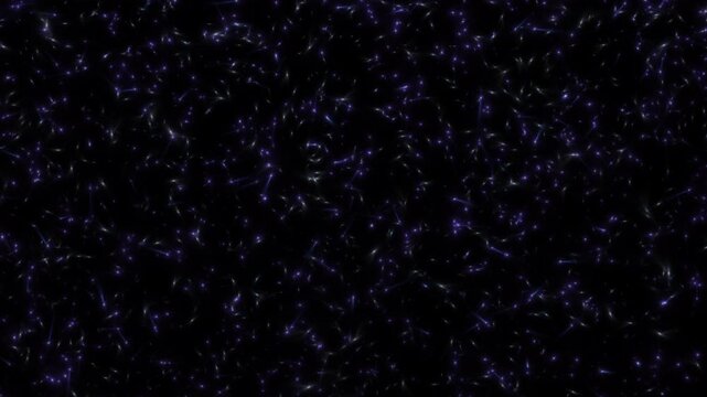 Loop magical glow flickering white blue light stars particles flowing in the ari animation on black abstract background. Animation of fiery white blue glowing flying ember burning ash particles.