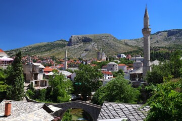 Minarets in Mostar city