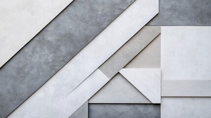Obraz premium Overlapping Geometric Shapes in Smooth White and Gray Tones Symbolizing Professionalism
