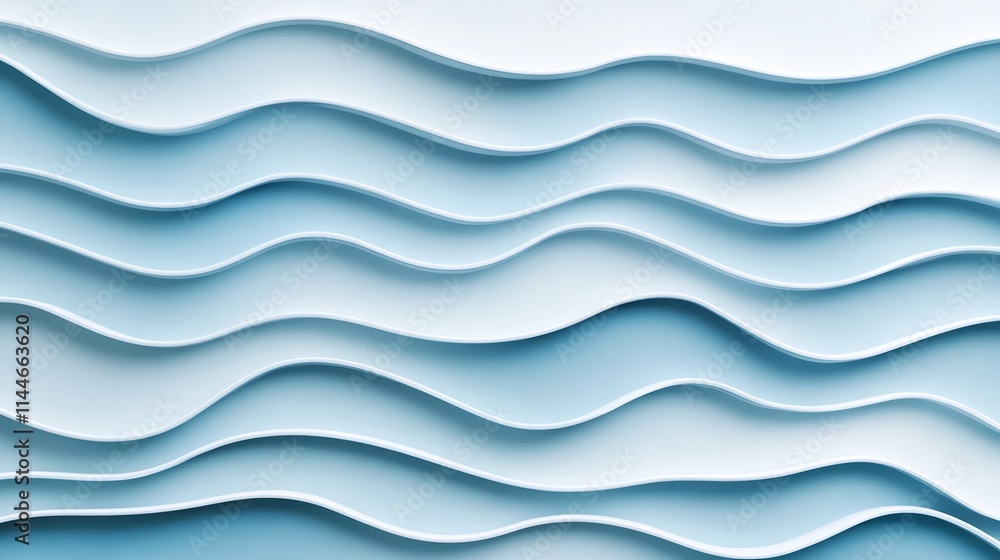 Poster subtle wave pattern in pale blue gradient:elegant minimalist design for tech branding