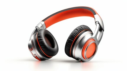 Naklejka premium Exploring the sound professional wired headphones with clean reflection standard for ultimate audio experience in a modern studio environment