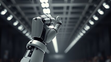 3D Robot Hand Fist Pose - Monochrome Technology - AI Art