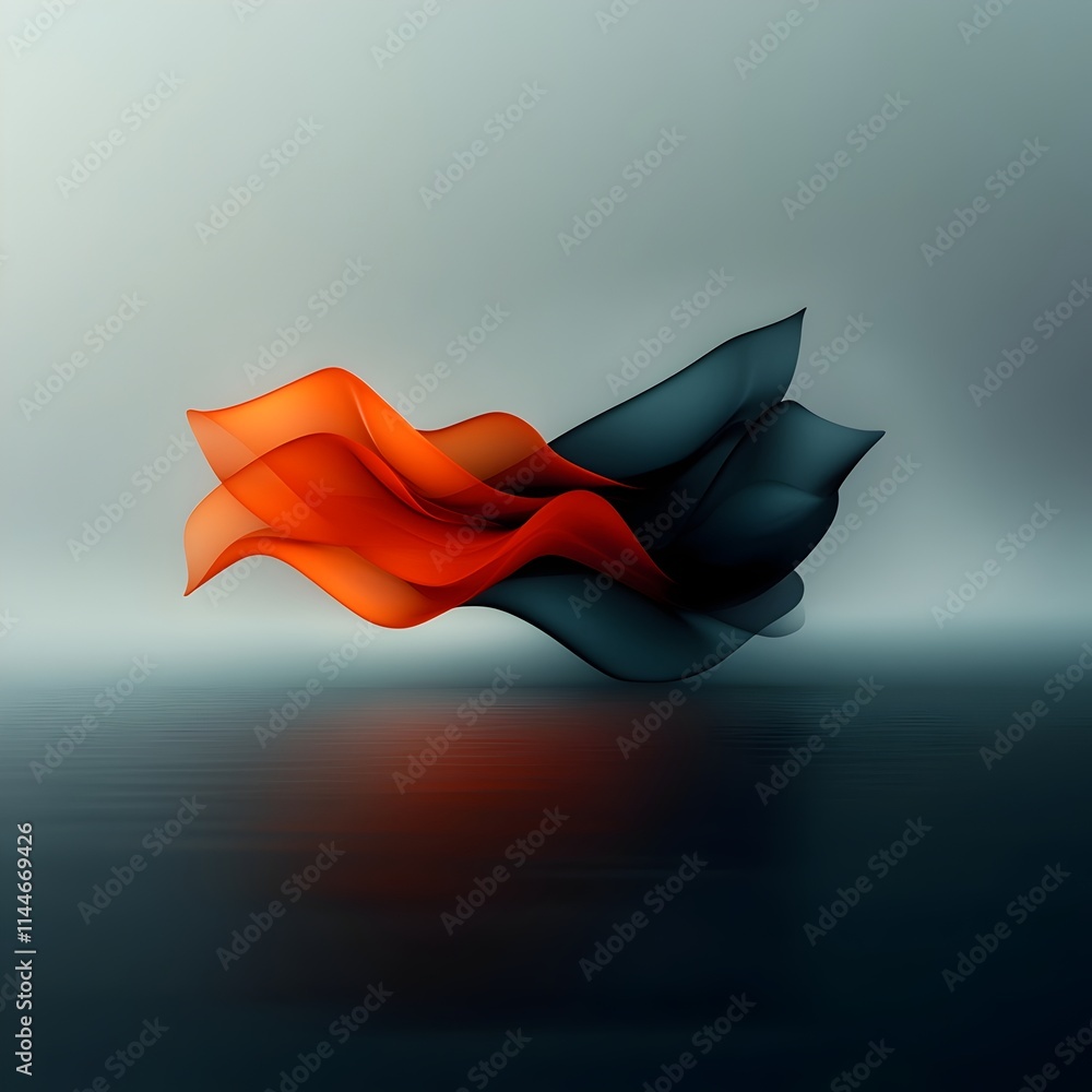 Poster mesmerizing abstract animation depicting a harmonious wave packet pulsing through a tranquil luminou