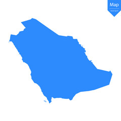 Fototapeta premium Blue map of Saudi Arabia isolated on white background. Vector illustration eps10.