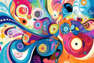 Fototapeta premium Vibrant Abstract Design with Circular Elements