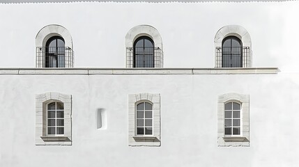 Obraz premium Windows of a modern apartment building. Facade of a modern apartment building.