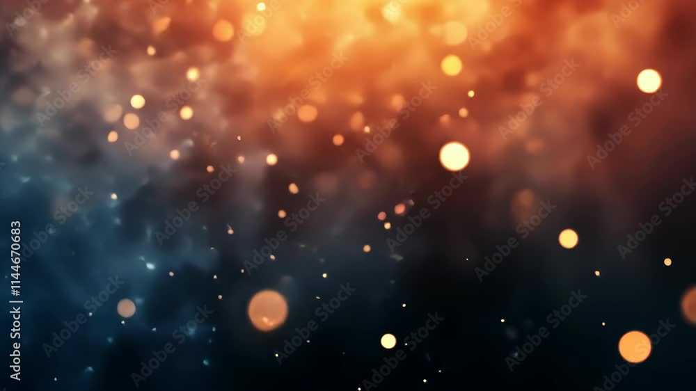 Poster vibrant particles dance against a dark background, creating a mesmerizing display of color and light