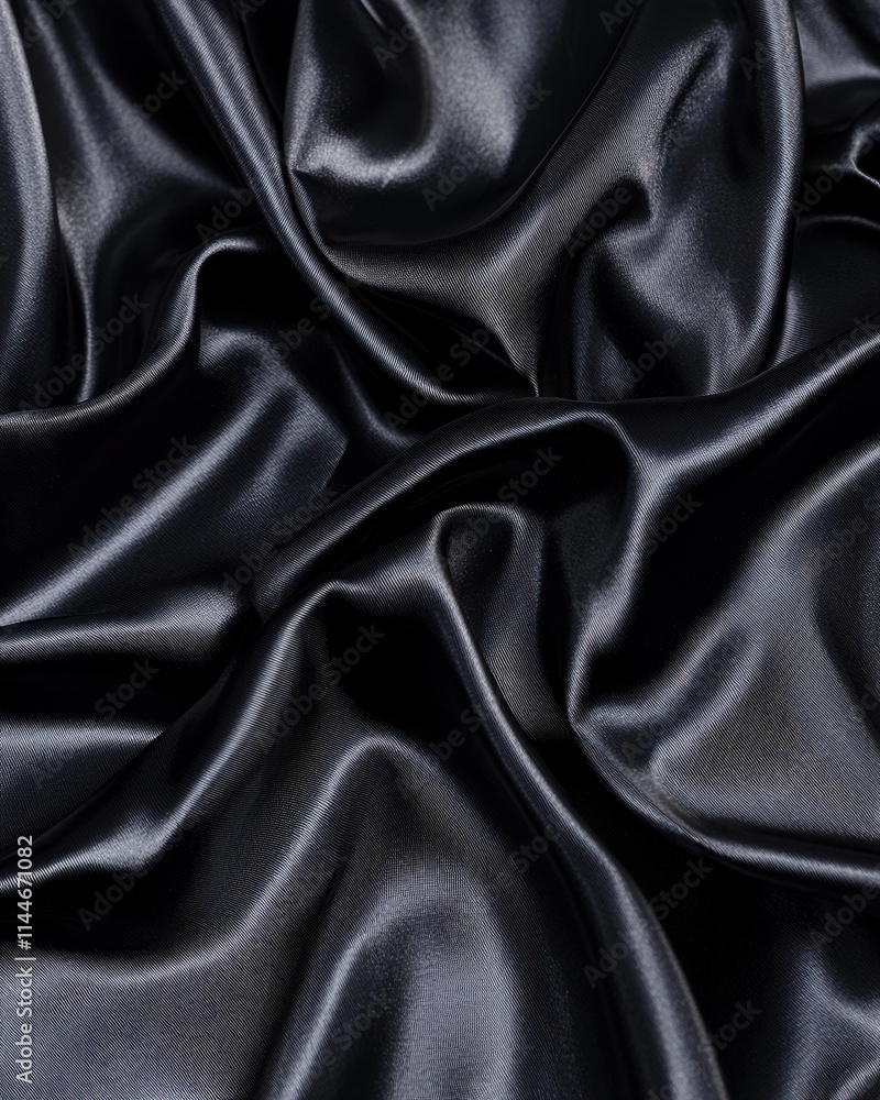 Poster macro shot of ruched satin fabric texture textile design elegant environment close-up view for fashi