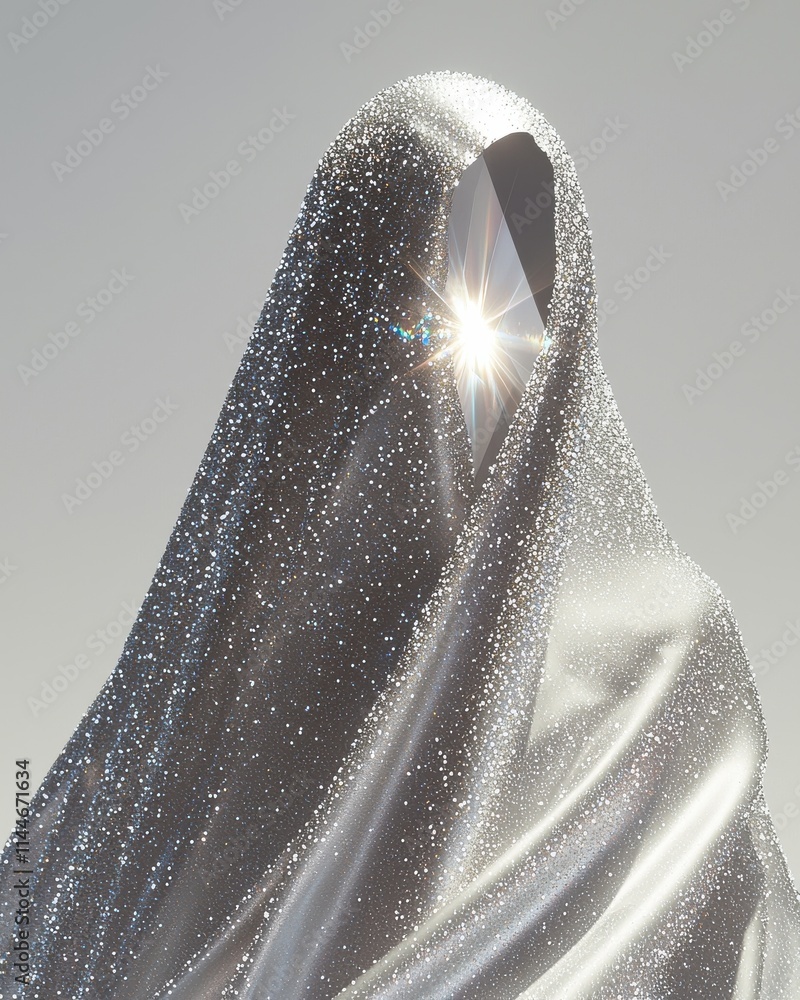 Poster artistic textile texture displaying crystalline sparkle studio environment abstract viewpoint