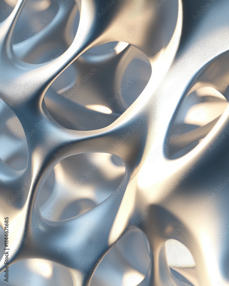 Poster Dynamic lattice structure closeup textile design abstract art studio setting macro concept