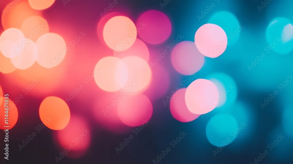 Poster vibrant bokeh lights background with warm tones and soft focus for copy space